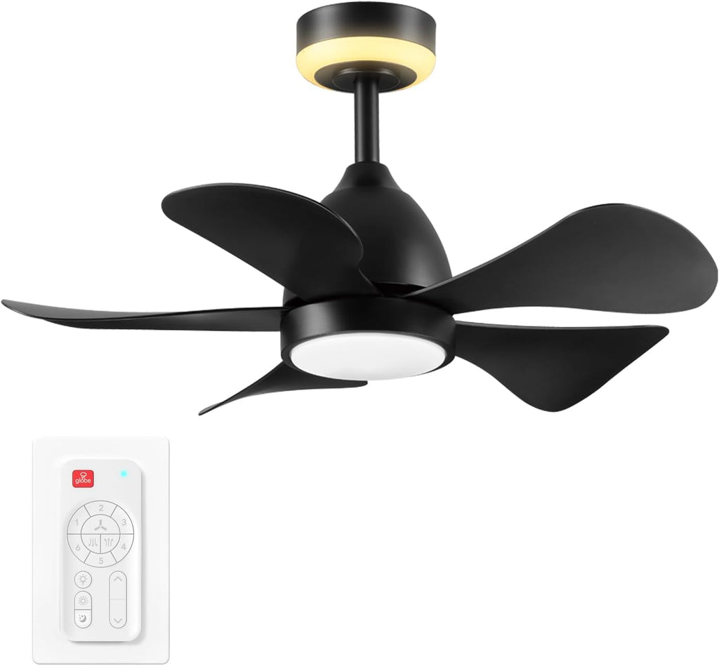 Globe Electric 37000106 30' Ceiling Fan with LED Light, Nightlight, Remote Control, WhisperQuiet DC Motor, 6 Speeds, Matte Black