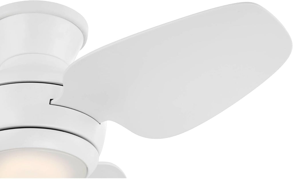 Casa Vieja 36' Whirl Modern Country Indoor Outdoor Ceiling Fan 3 Blade LED Light Remote Control Matte White Finish Blades Bedroom Patio Living Room Kitchen Porch Hugger Flush Mount Decorative Garage