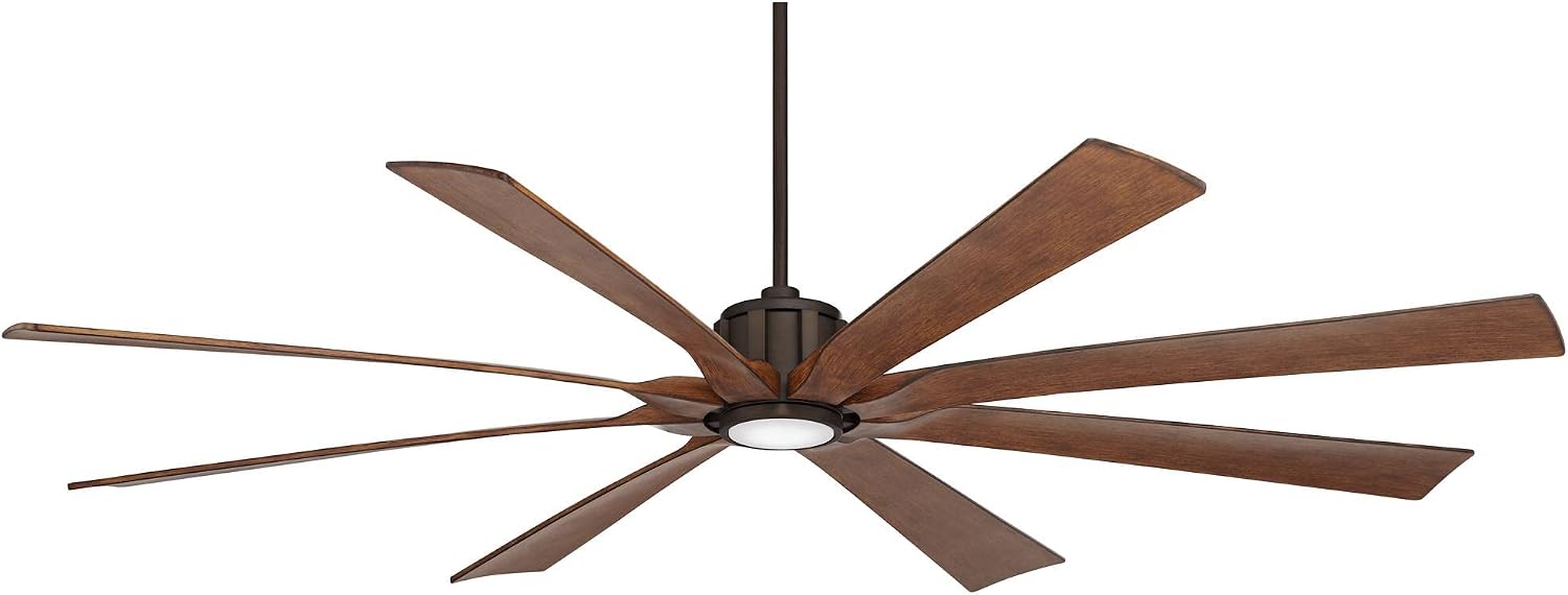 Possini Euro Design 80' Defender Rustic Farmhouse Outdoor Ceiling Fan with Dimmable LED Light Remote Control Oil Rubbed Bronze Damp Rated for Patio Exterior House Home Porch Gazebo Garage Barn