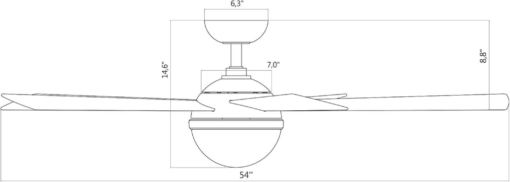 WAC Lighting Eclipse 5-Blade Aluminum Smart Ceiling Fan in Brass/Matte Black