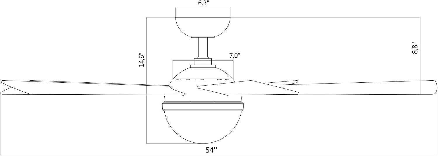WAC Lighting Eclipse 5-Blade Aluminum Smart Ceiling Fan in Brass/Matte White