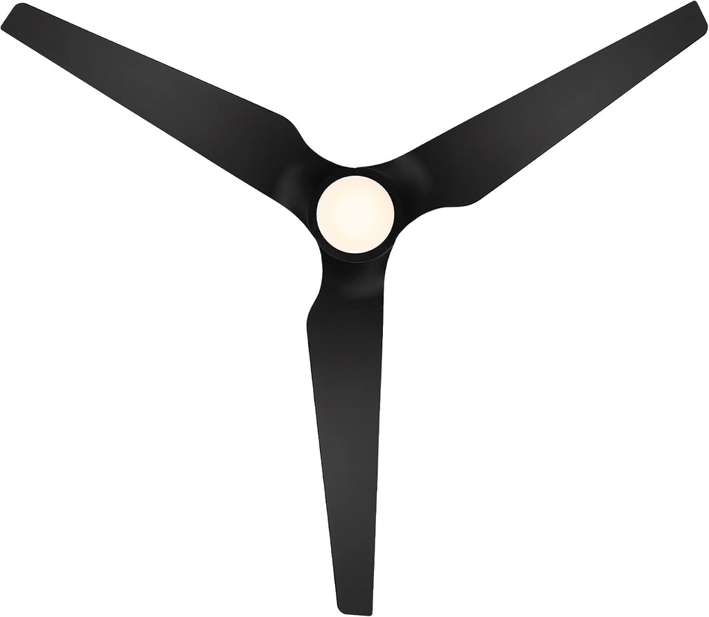 WAC F-056L-MB Stella 60' Outdoor Ceiling Fan with Lights and Remote Control, Matte Black