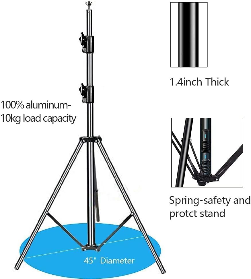 SLOW DOLPHIN Photography Background Support 12ft x 10ft Heavy Duty Adjustable Backdrop Stand Kit with Photography Muslin Backdrop Clips ，Spring Clamps，Carry Bag for Photo Video Studio