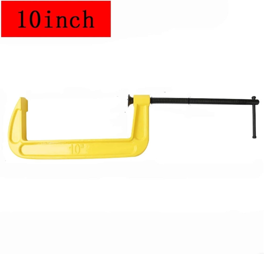 1pcs Woodworking Clamp G-type Heavy Duty Thickened Adjustable Tool Black Quickly Trigger ﻿(Yellow 10inch)