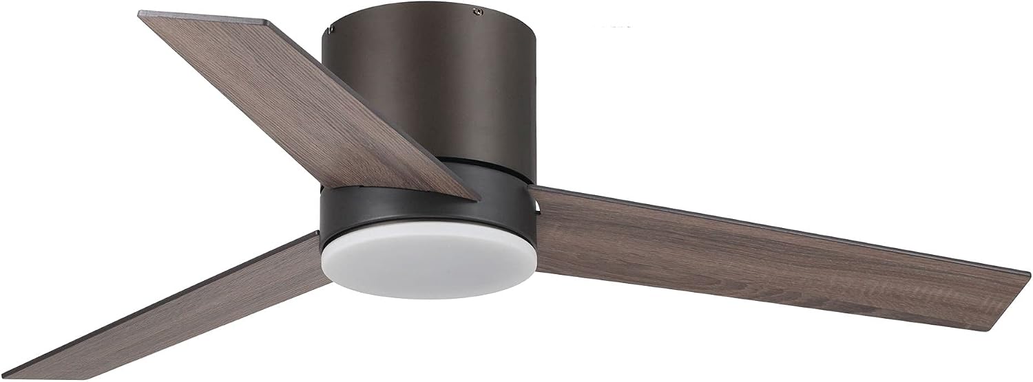 Low Profile Ceiling Fans with Lights and Remote, 48 Inch Bedroom Ceiling Fans Flush Mount, Indoor/Outdoor Fans for Patios, Reversible 3 Blades, Noiseless, Color Temp Adjusted, DOE ETL Tested (Bronze)