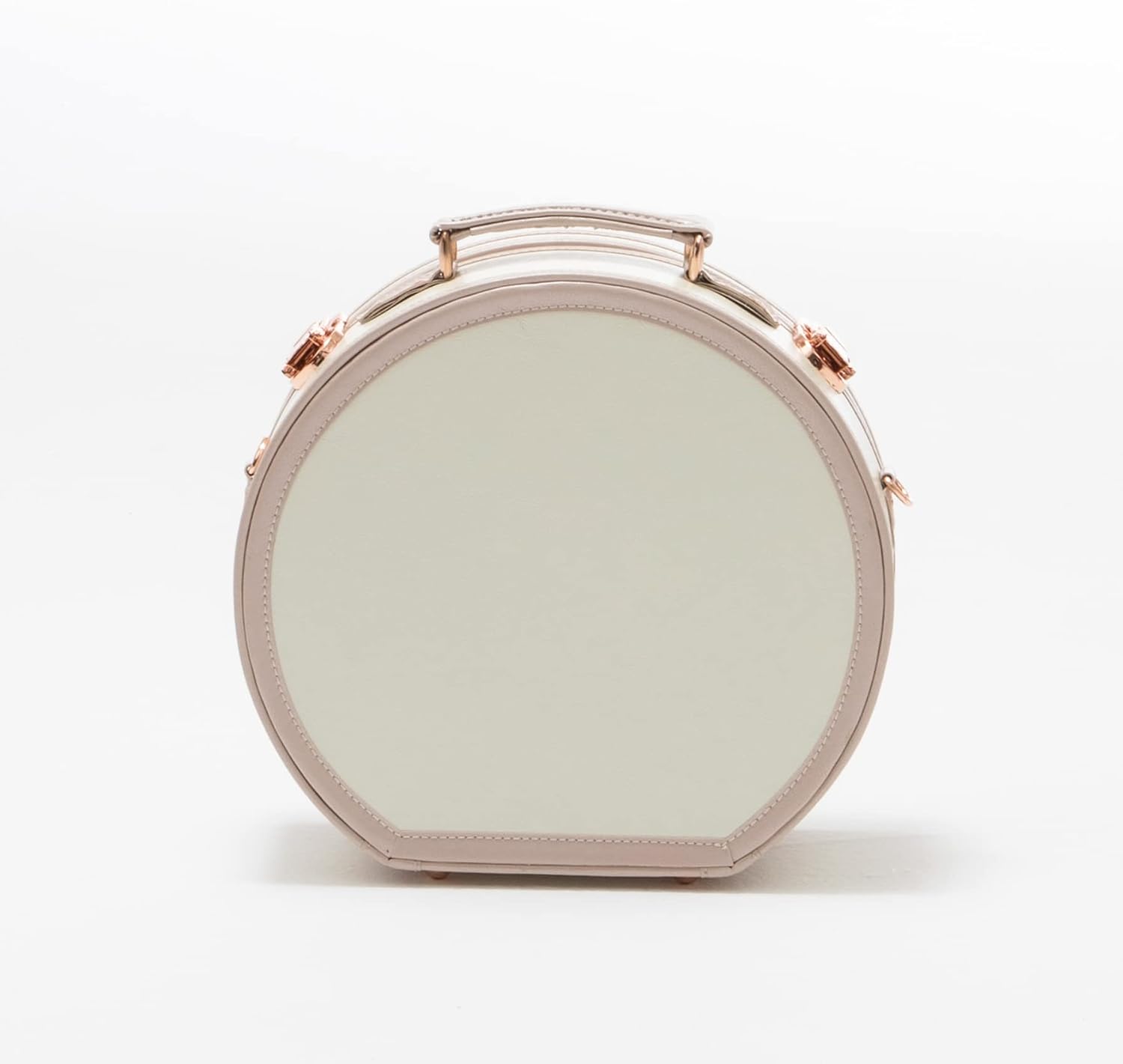 COTRUNKAGE Small Floral Round Hat Box Vintage Luggage Cosmetic Case (D.12, Cream White)