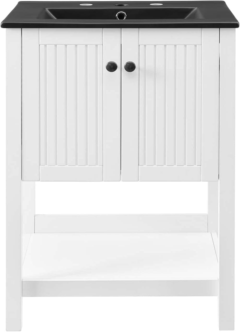 Sink Vanity Cabinet, Wood, White Black, Modern Contemporary, Hotel Bedroom Bathroom Master Suite