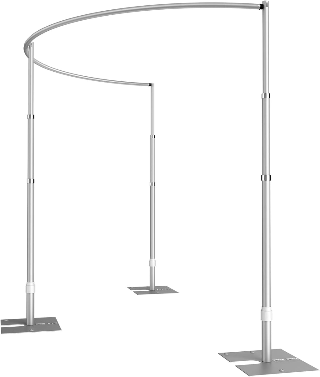 EMART Backdrop Stand Heavy Duty 10x10Ft, Curved Pipe and Drape Photo Background Support Kit, Adjustable Metal Frame for Wedding Stage, Birthday Party, Photography, Trade Show Decorations