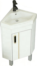 Modern Corner Bathroom Vanity，Bathroom Vanity with Sink Set，Floor Standing Bathroom Vanity Cabinet ，for Guest Baths Master Suites or Patio(White)