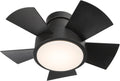 Modern Forms Vox 26 in Smart Indoor and Outdoor Smart Flush Mount Ceiling Fan in Matte Black with Remote Control 3000K
