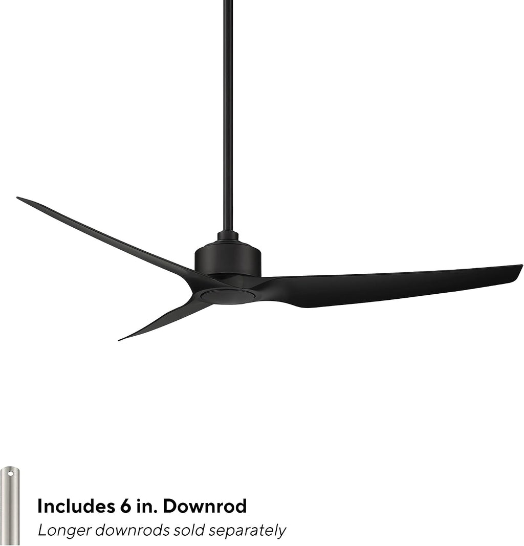 WAC F-056-MB Stella 60' Outdoor Ceiling Fan with Remote Control, Matte Black
