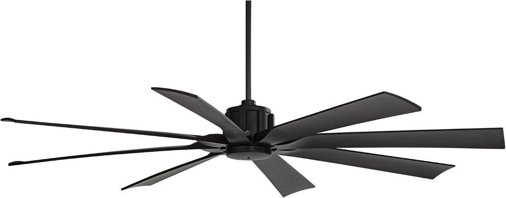 Possini Euro Design 70' Defender Modern Indoor Outdoor Ceiling Fan with Remote Control Matte Black Damp Rated for Patio Exterior House Home Porch Gazebo Garage Barn
