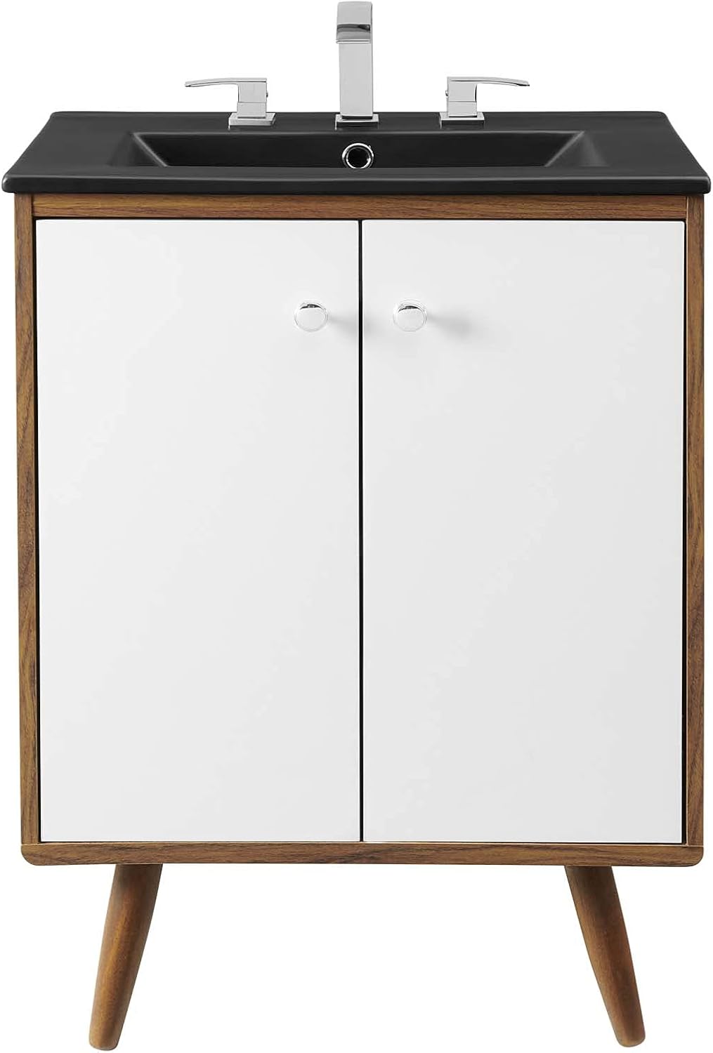 Sink Vanity Cabinet, Wood, White Black, Modern Contemporary, Hotel Bedroom Bathroom Master Suite