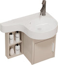 Modern Corner Bathroom Vanity with Sink Set， Bathroom Vanity Cabinet with Shelf Layer，Small Wall Mount Bathroom Vanity， for Guest Baths Master Suites