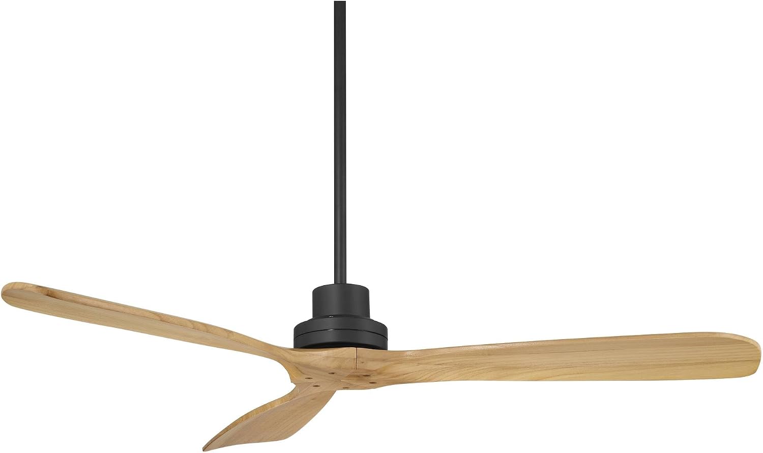 Casa Vieja 52' Delta Modern Country Indoor Cottage Core Outdoor Ceiling Fan 3 Blade Remote Control Matte Black Finish Wood Blades Bedroom Patio Living Room DC Motor Decorative Damp Rated Garage