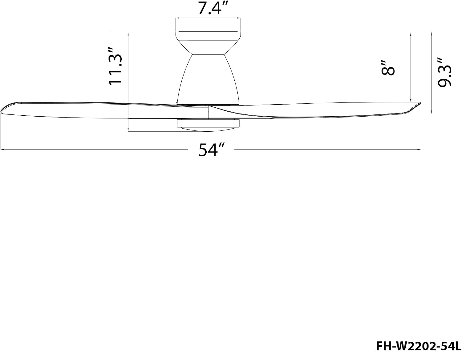 Modern Forms Skylark Indoor and Outdoor 3-Blade 54in Smart Flush Mount Ceiling Fan Matte White with 2700K-3000K-4000K-5000K Selectable LED Light Kit and Remote Control works with iOS or Android App