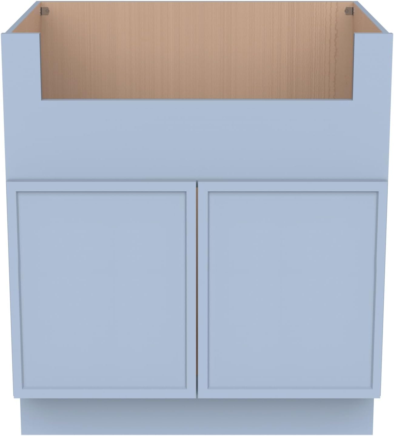 33 Inch RTA Kitchen Sink Base Cabinet - Solid Wood Shaker Style Farmhouse Cabinet with Soft Close Doors, Fits 24-30 Inch Undermount Sinks, Ready to Assemble (Lakeside Blue (Slim))