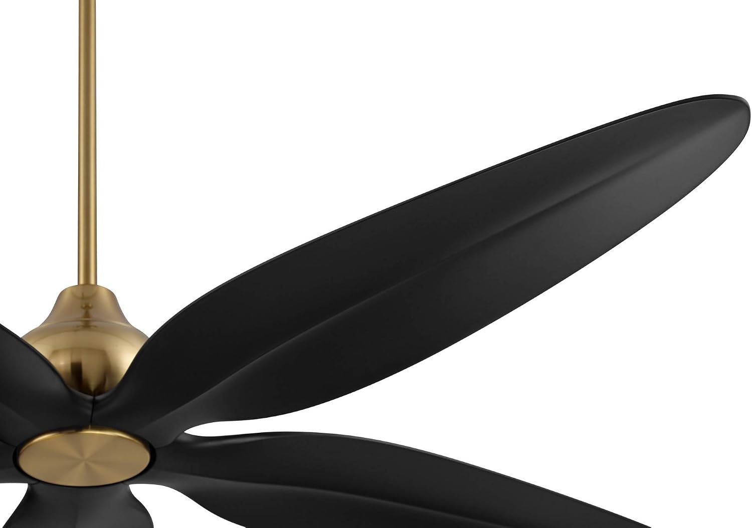 Casa Vieja 60' Lotus Bay Modern Indoor Outdoor Ceiling Fan 5 Blade LED Light Remote Control Brass Finish Black Blades Bedroom Patio Living Room Kitchen Porch Damp Rated Decorative DC Motor Garage