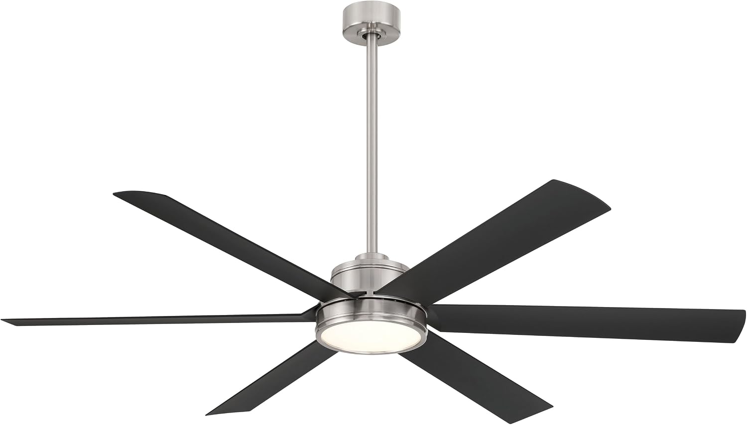 MINKA-AIRE F897L-BNW/CL Cairo 65' 6-Blade LED Smart Indoor/Outdoor Ceiling Fan - Brushed Nickel Wet and Coal Finish Blades with Matte Lens