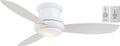 MINKA-AIRE F518L-WH, Concept II LED White Flush Mount 44' Ceiling Fan with Remote Control and Included Wall Control