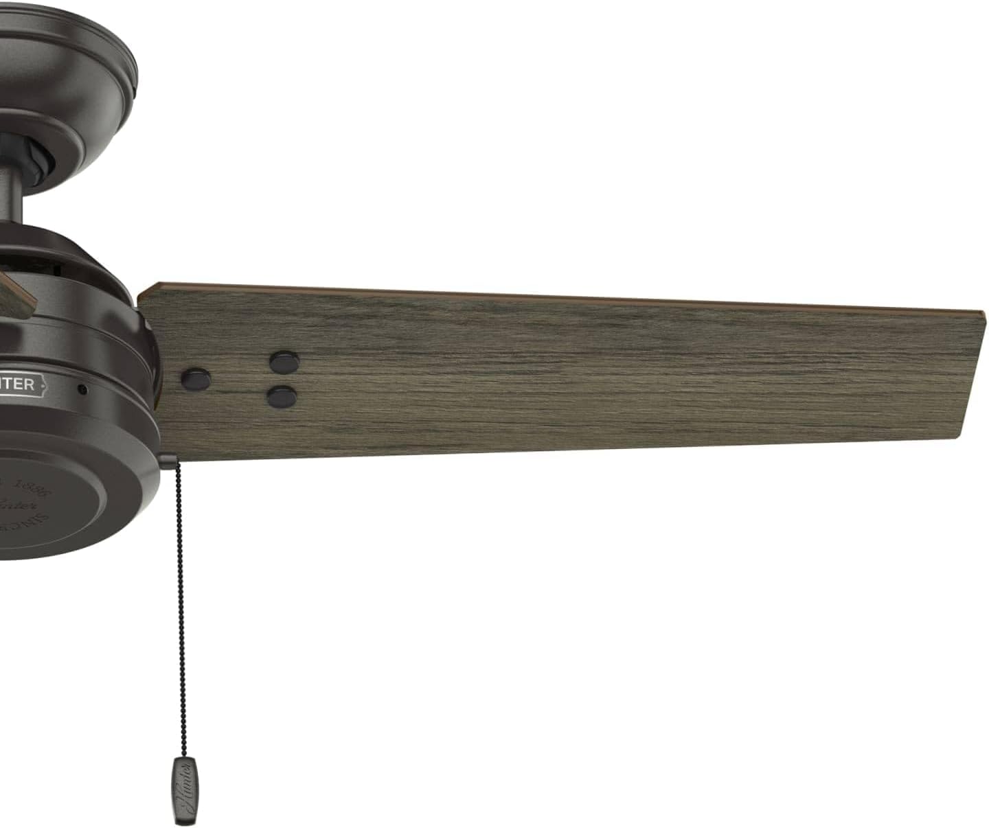 Hunter Fan 44 inch Contemporary Fresh White Outdoor Ceiling Fan with Pull Chain for Patio, Living Room, Bedroom, Office, Kitchen (Renewed) (Noble Bronze)