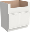 33 Inch RTA Kitchen Sink Base Cabinet - Solid Wood Shaker Style Farmhouse Cabinet with Soft Close Doors, Fits 24-30 Inch Undermount Sinks, Ready to Assemble (Origami White (Slim))