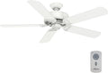 Casablanca 54 inch Indoor Ceiling Fan No Light with Remote Control - Ceiling Fan without Light, Standard Mount, 5 Blades, For Bedroom, Living Room, or Kitchen - Panama 59510, Snow White