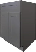 RTA Sink Base Storage Cabinets by Solid Wood for Bathroom, Kitchen - Compact and Large Capacity with 2 Doors, 1 Fake Drawer (Pebble Grey, 27' Width x 24' Depth x 34-1/2' Height)