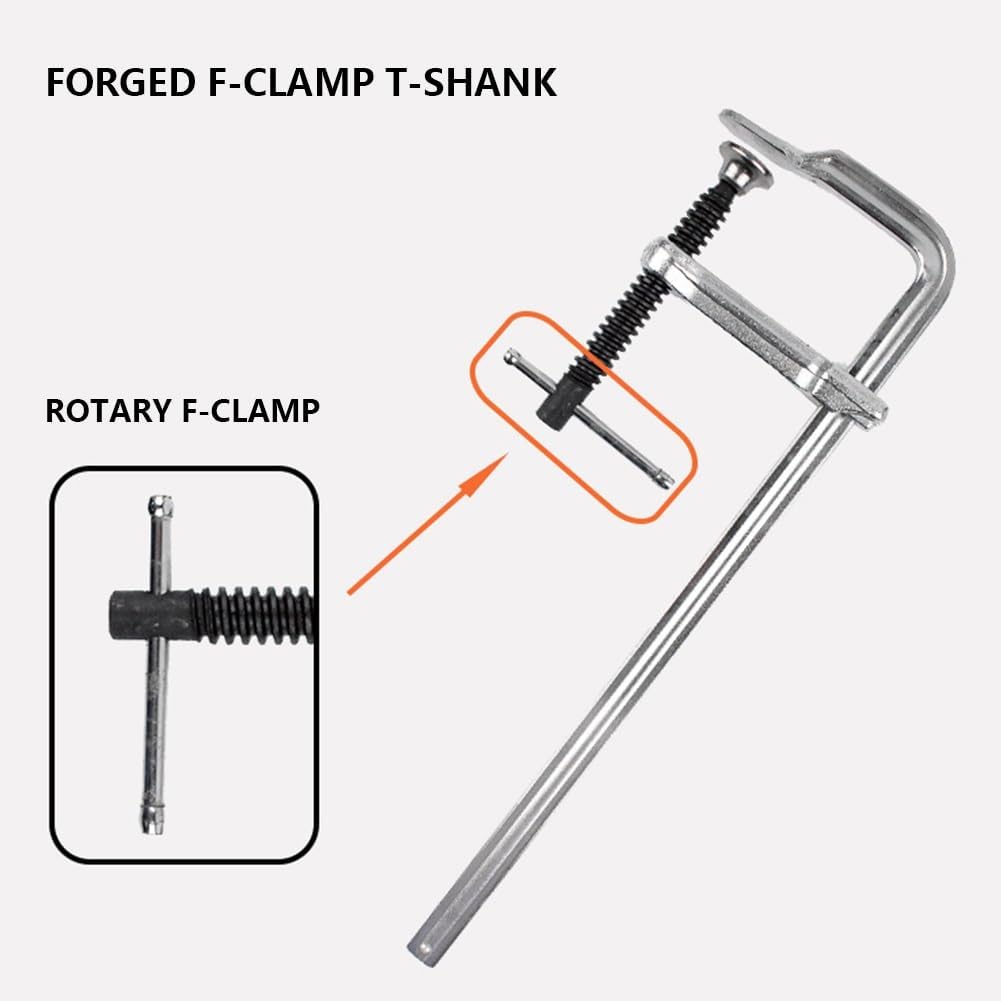 Steel Bar Clamp Clip 12-Inch WoodWork Bar Clamp Adjustable Rotating Pad Sturdy Durable for Welding Woodworking Metal Working, ASDEHH231