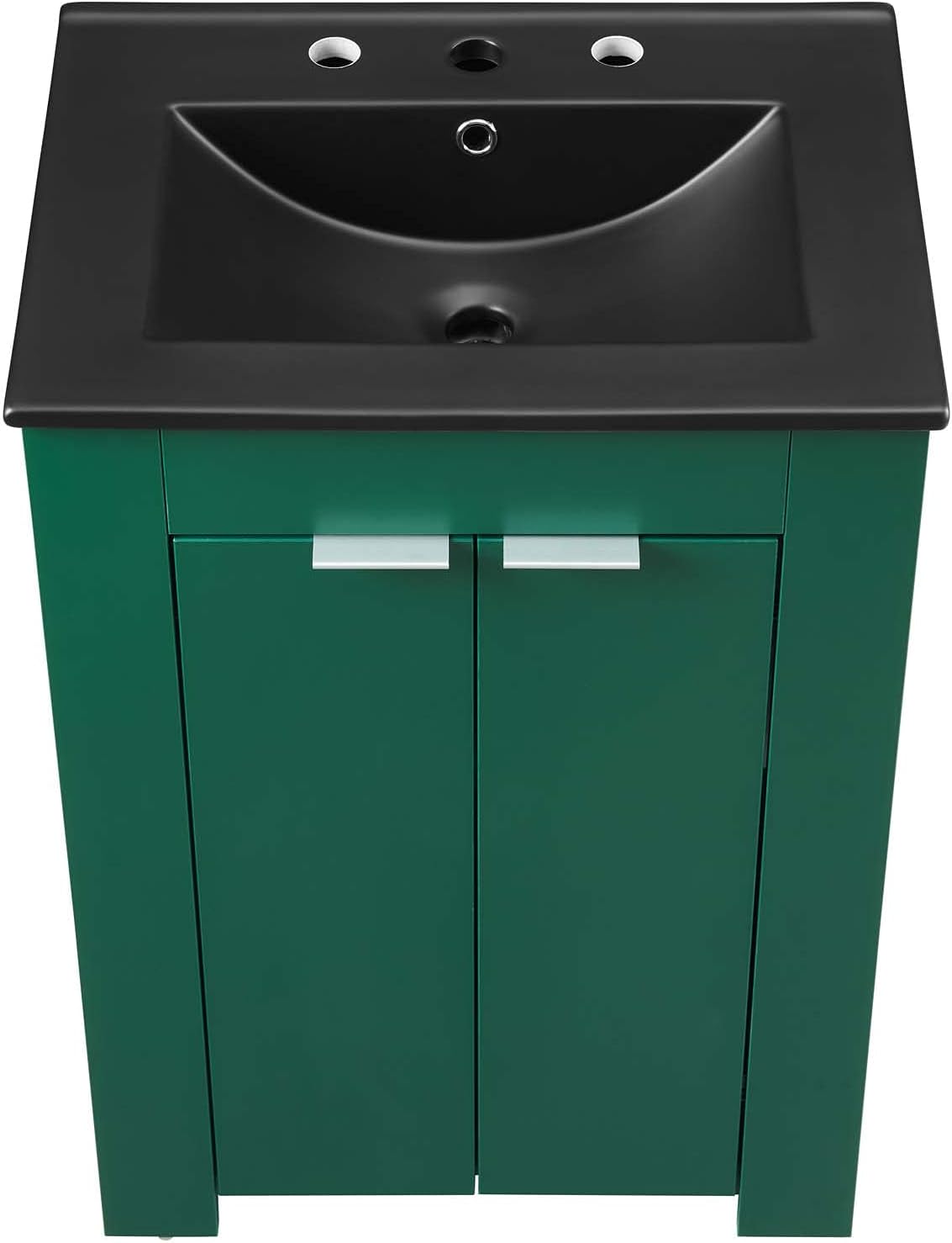 Sink Vanity Cabinet, Melamine, Green Black, Modern Contemporary, Hotel Bedroom Bathroom Master Suite