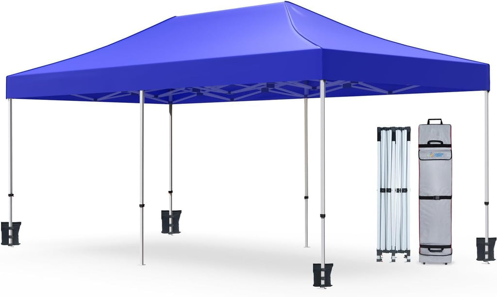 AMERICAN PHOENIX Canopy Tent 10x20 Pop Up Portable Instant Commercial Heavy Duty Outdoor Market Shelter Event Tent (Blue w/Roller Bag)
