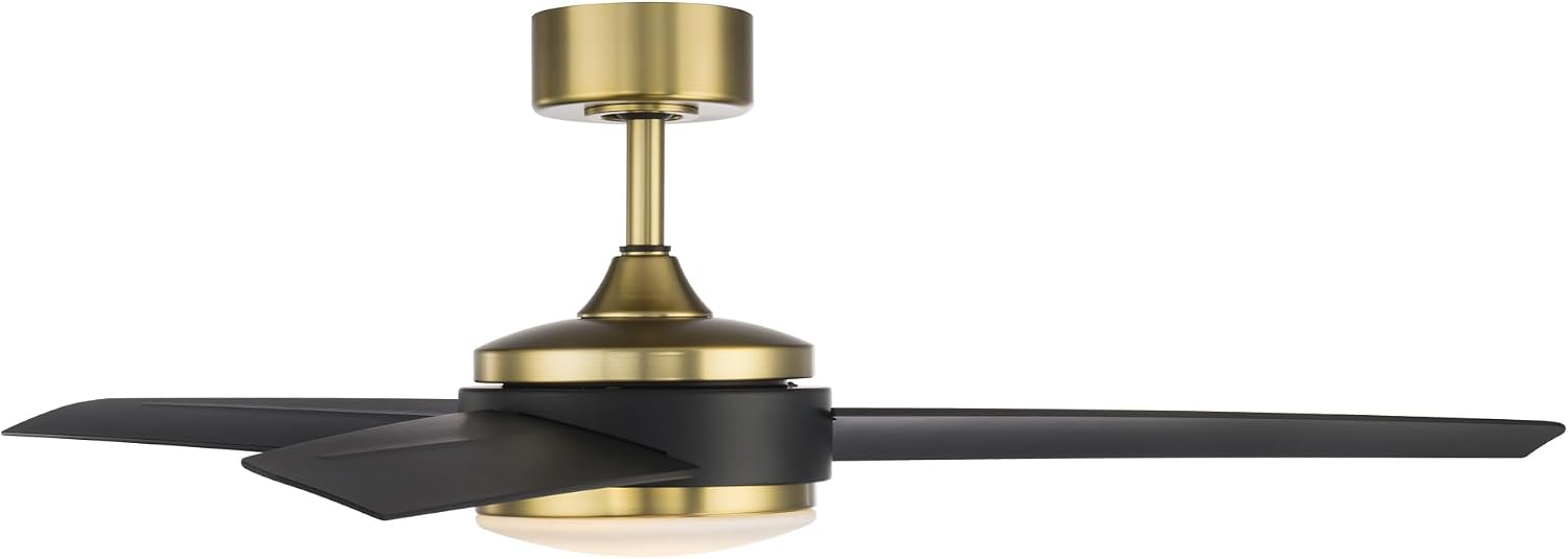 WAC Lighting F-054L-SB/MB Mod 54' Outdoor Ceiling Fan with LED Lights & Remote, Satin Brass/Matte Black