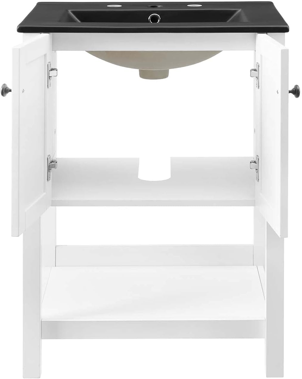Sink Vanity Cabinet, Wood, White Black, Modern Contemporary, Hotel Bedroom Bathroom Master Suite