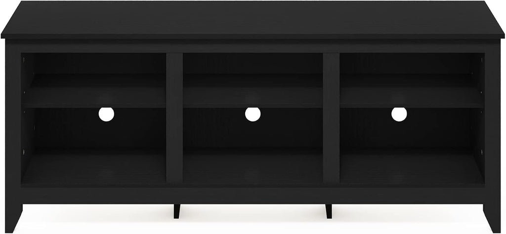 Furinno Jensen TV Stand for TV up to 65 Inch, 2-Tier Black Entertainment Center, TV Console with Cable Management, for Living Room, Bedroom, Dark Americano