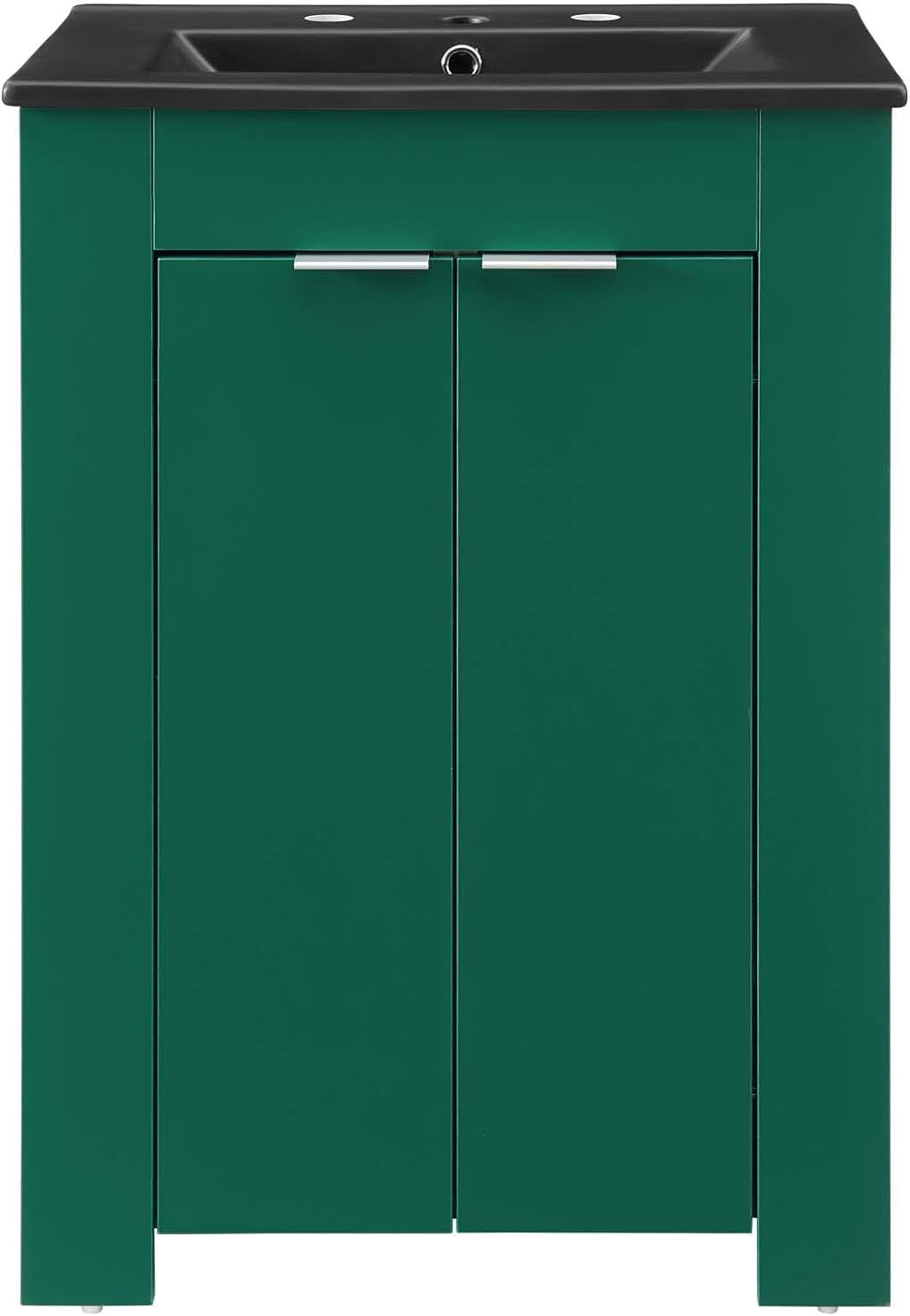 Sink Vanity Cabinet, Melamine, Green Black, Modern Contemporary, Hotel Bedroom Bathroom Master Suite