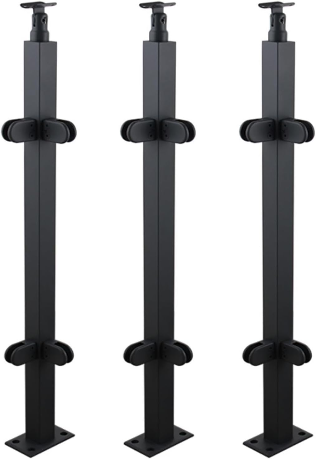 1 2 4 5 6 Pack Glass Balustrade Post 36in, Stainless Steel Pool Fence Railing Post Clamp for Platform Loft Stairs, Wood/Concrete Floor Mounting (Color : Sapphire, Size : 3pack)