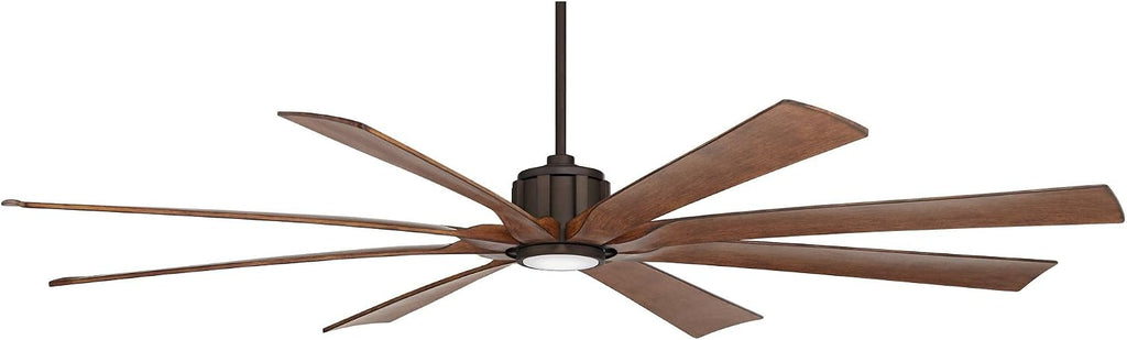 Possini Euro Design 80' Defender Rustic Farmhouse Outdoor Ceiling Fan with Dimmable LED Light Remote Control Oil Rubbed Bronze Damp Rated for Patio Exterior House Home Porch Gazebo Garage Barn