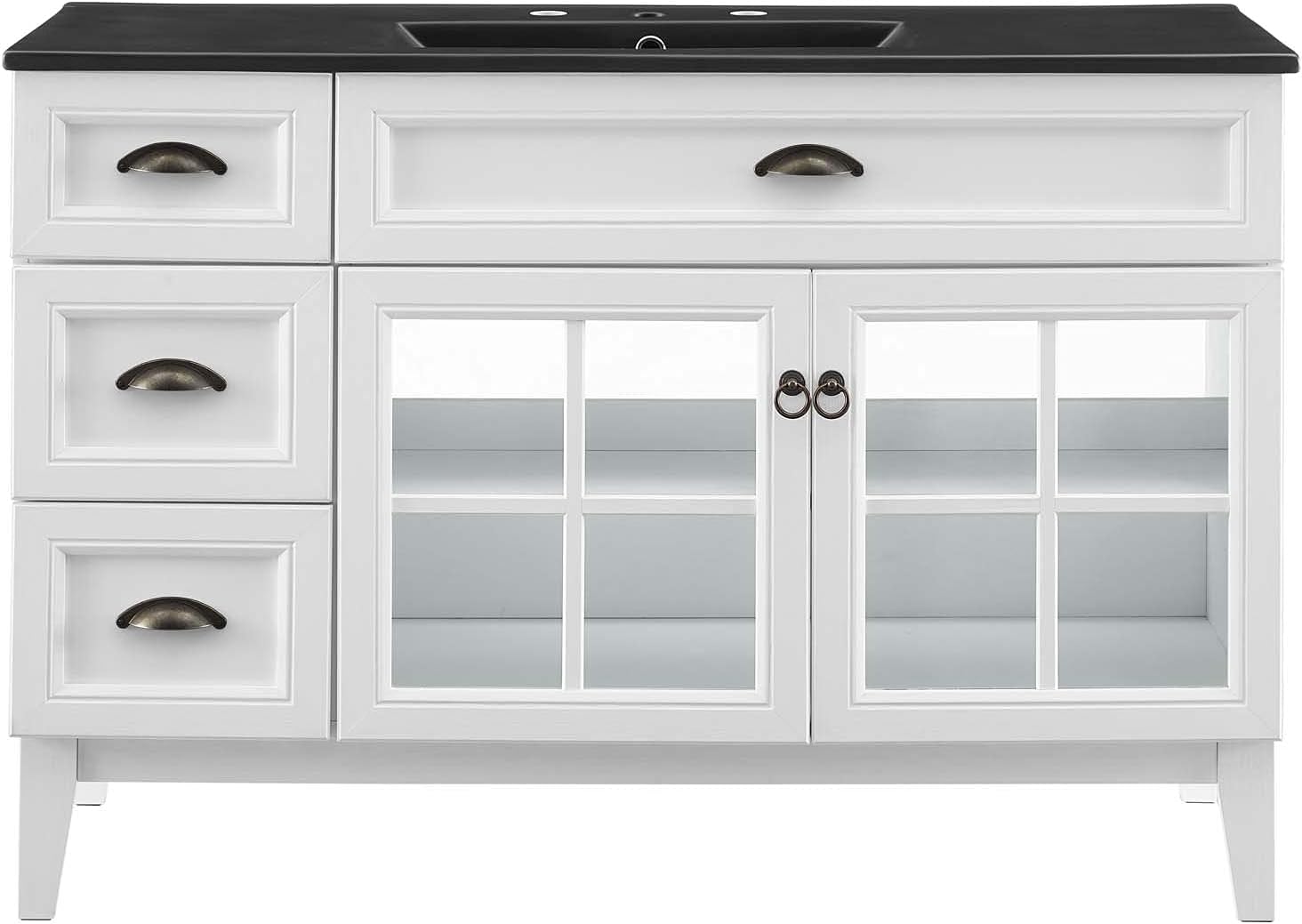 Sink Vanity Cabinet, Wood, White Black, Modern Contemporary, Hotel Bedroom Bathroom Master Suite
