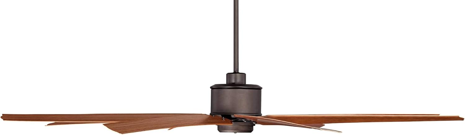 Casa Vieja 72' Predator Industrial Rustic Farmhouse Indoor Outdoor Ceiling Fan with Remote Control English Bronze Cherry Damp Rated for Patio Exterior House Home Porch Gazebo Garage with 4' Downrod
