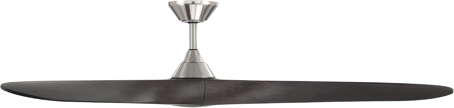 WAC F-089-BN/EB Malibu 70' Outdoor Ceiling Fan with Remote, Brushed Nickel Ebony