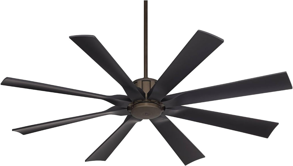 Possini Euro Design 60' Defender Modern Industrial Indoor Outdoor Ceiling Fan with Remote Control Oil Rubbed Bronze Hand-Painted Damp Rated for Patio Exterior House Porch Gazebo Garage Barn Roof