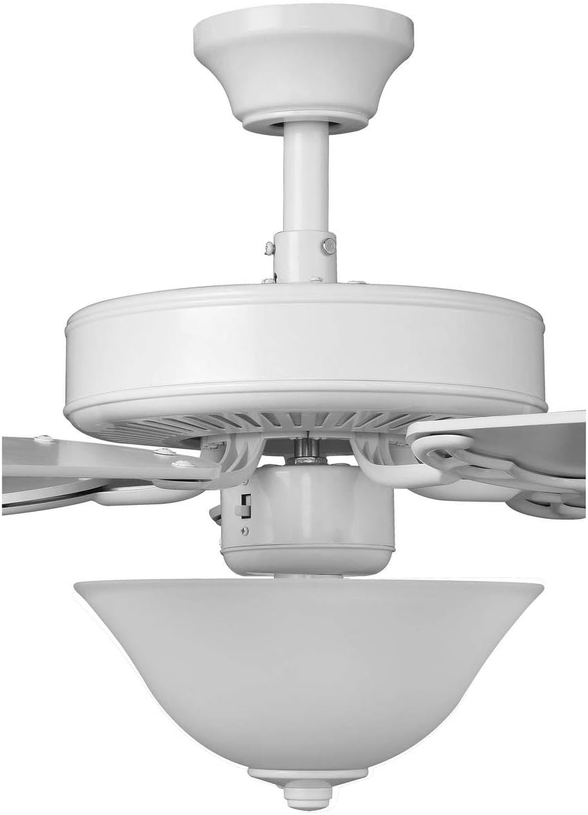Progress Lighting AirPro Collection 52' Five-Blade Ceiling Fan with White Etched Light Kit