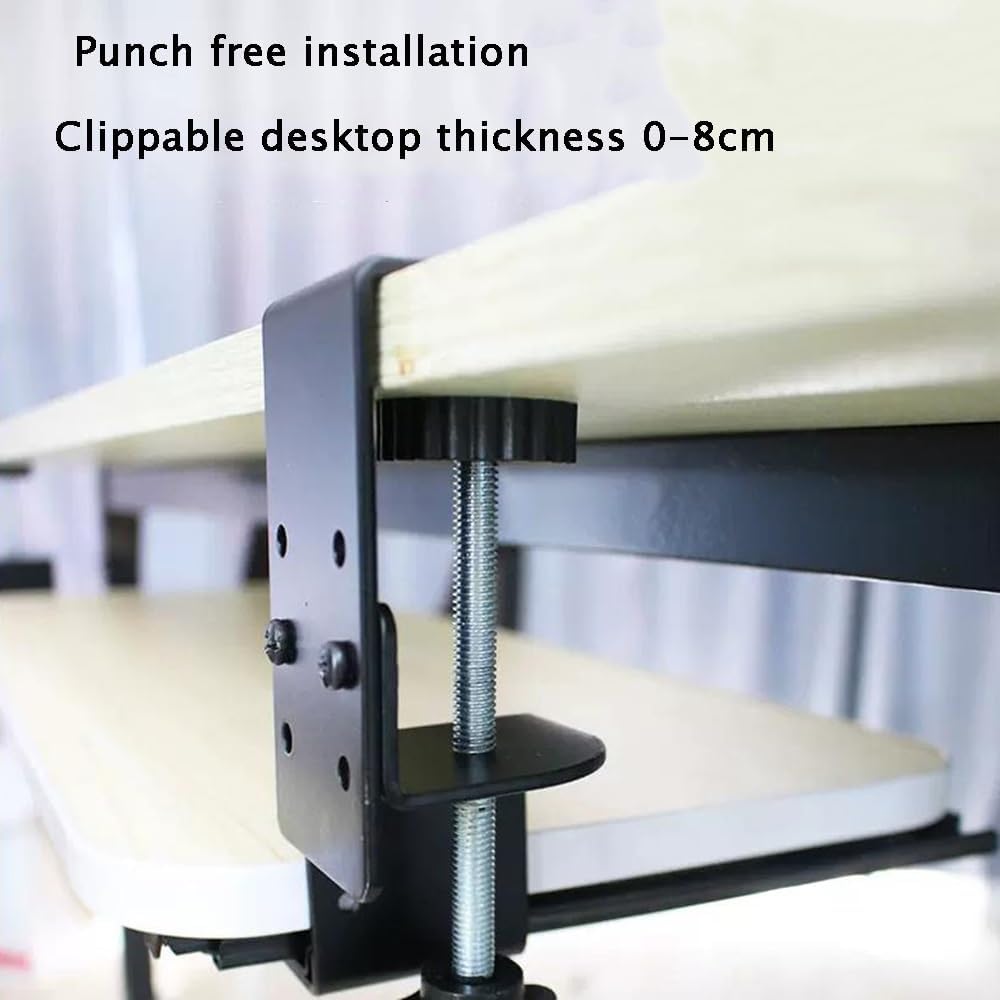 Clamp On Keyboard Tray Under Desk, Pull Out Keyboard Platform Computer Drawer for Office Work, 24in Keyboard Holder Office Furniture Accessories (Color : White maple wood, Size : 50x25cm/20x1