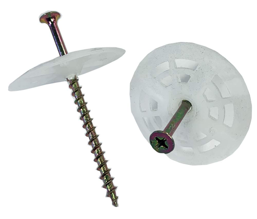 Insulation Board Washer with 3' Zinc Wood Fastener, 1000 Pieces per Box…
