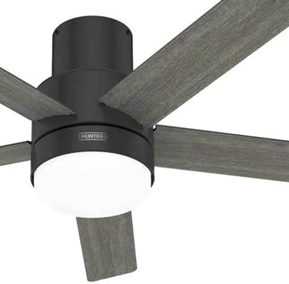 Hunter Fan 52 Inch Low Profile Matte Black Indoor Ceiling Fan With LED Light and Remote Control, Holiday Gifts for Bedroom, Living Room/Family Room, Dining Room, Kitchen, Office (Renewed)