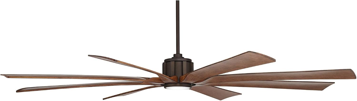 Possini Euro Design 80' Defender Rustic Farmhouse Outdoor Ceiling Fan with Dimmable LED Light Remote Control Oil Rubbed Bronze Damp Rated for Patio Exterior House Home Porch Gazebo Garage Barn
