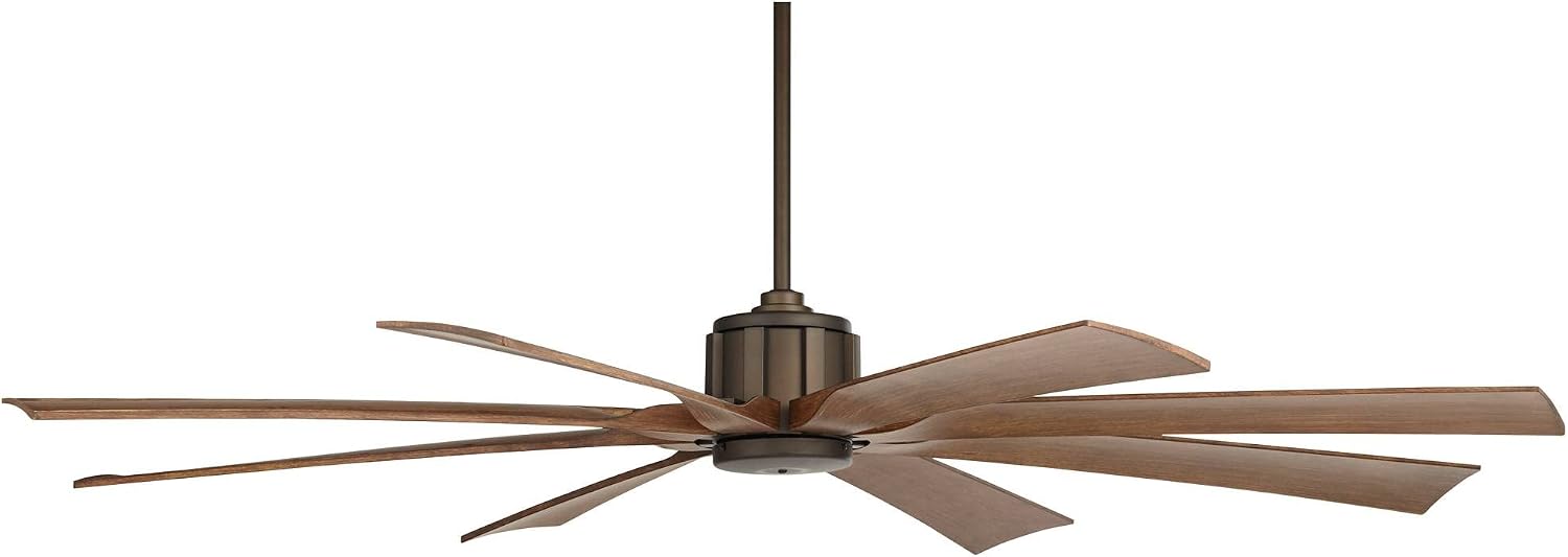 Possini Euro Design 70' Defender Industrial Rustic Farmhouse Indoor Outdoor Ceiling Fan with Remote Control Oil Rubbed Bronze Koa Damp Rated for Patio Exterior House Home Porch Gazebo Garage Barn