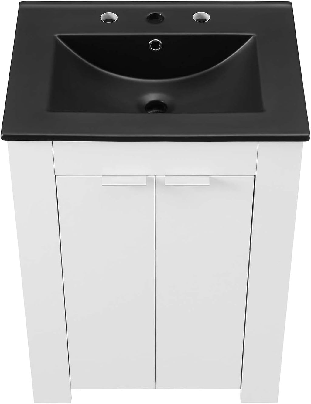 Sink Vanity Cabinet, Melamine, White Black, Modern Contemporary, Hotel Bedroom Bathroom Master Suite