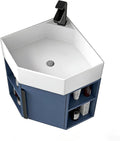 Corner Bathroom Vanity， Wall Mounted Hand Sink with Faucet and Overflow Utility ，Corner Sink Modern Bathroom Vanity，for Bathroom，Guest Baths，Master Suites