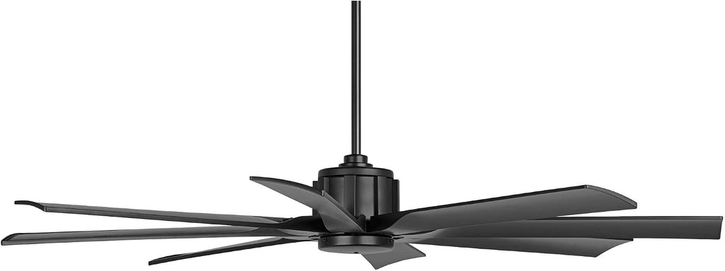 Possini Euro Design 60' Defender Modern Indoor Outdoor Ceiling Fan with Remote Control Matte Black Damp Rated for Patio Exterior House Home Porch Gazebo Garage Barn